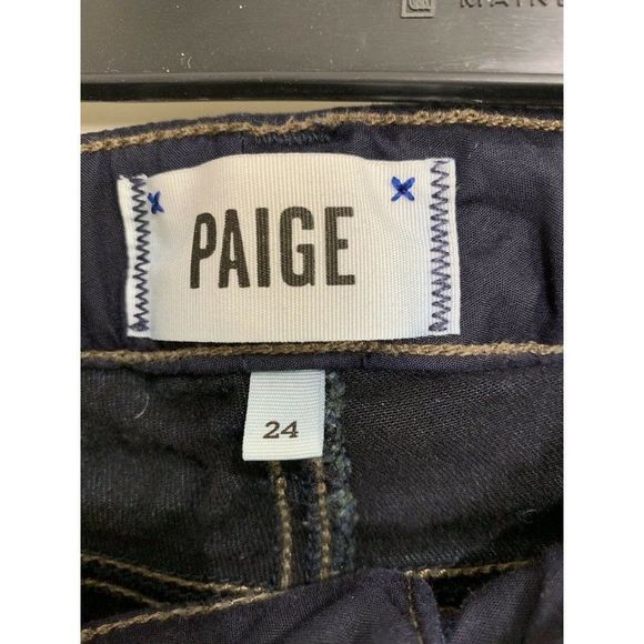 Sz 24 Womens Paige Stretch Skinny Skyline Jeans Mona Dark Wash GUC 5809 - Picture 9 of 9